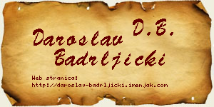 Daroslav Badrljički vizit kartica